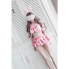 Sweet School Girl Inspired Lingerie Set with Berry and Mesh Details - Cosparty