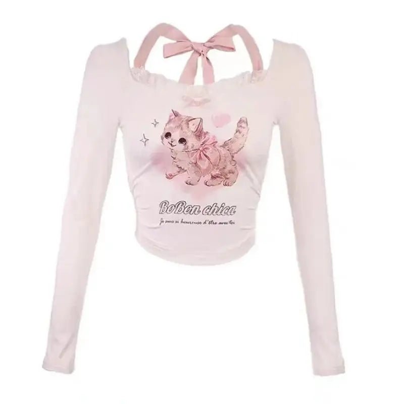 Sweet Vintage Kitten Outfit with Lace Skirt and Fairycore Style - Cosparty