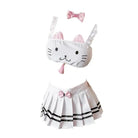 Sweet White and Pink Neko Kitten Lingerie Set for Cosplay - Cosparty