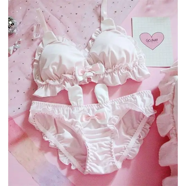 White Rabbit Lingerie Set - Pink / M (B Cup) - lingerie