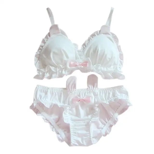 Sweet White Bunny Rabbit Lingerie Set in Cup Size Options - Cosparty