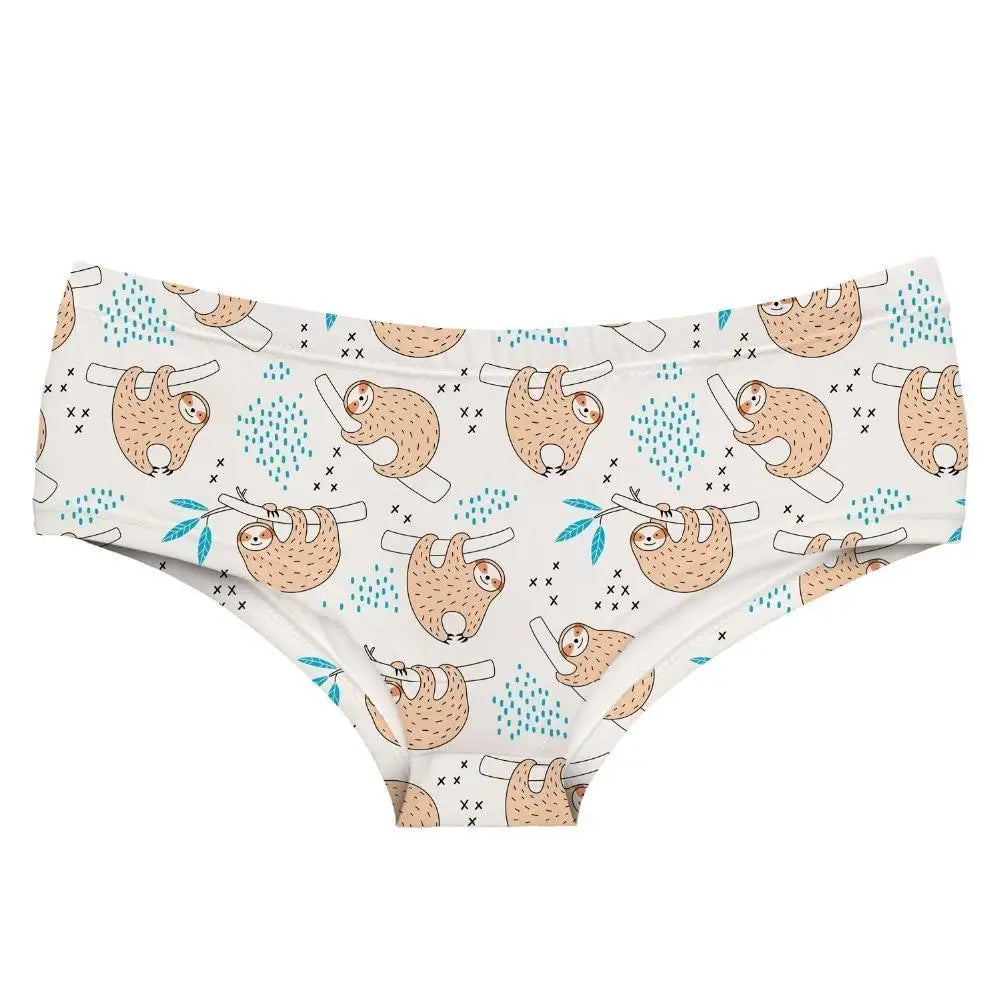 Sweet White Hanging Sloth Panties for Cozy Kawaii Babes - underwear