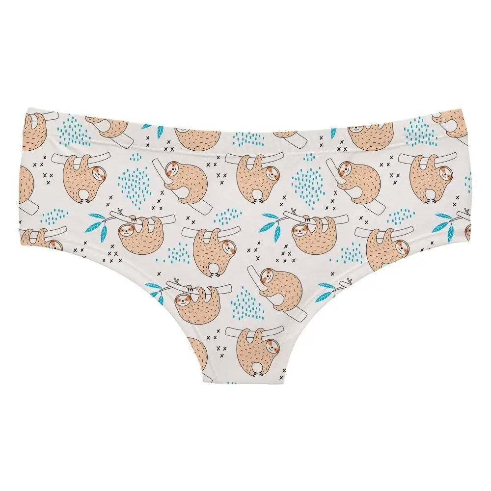 Sweet White Hanging Sloth Panties for Cozy Kawaii Babes - underwear