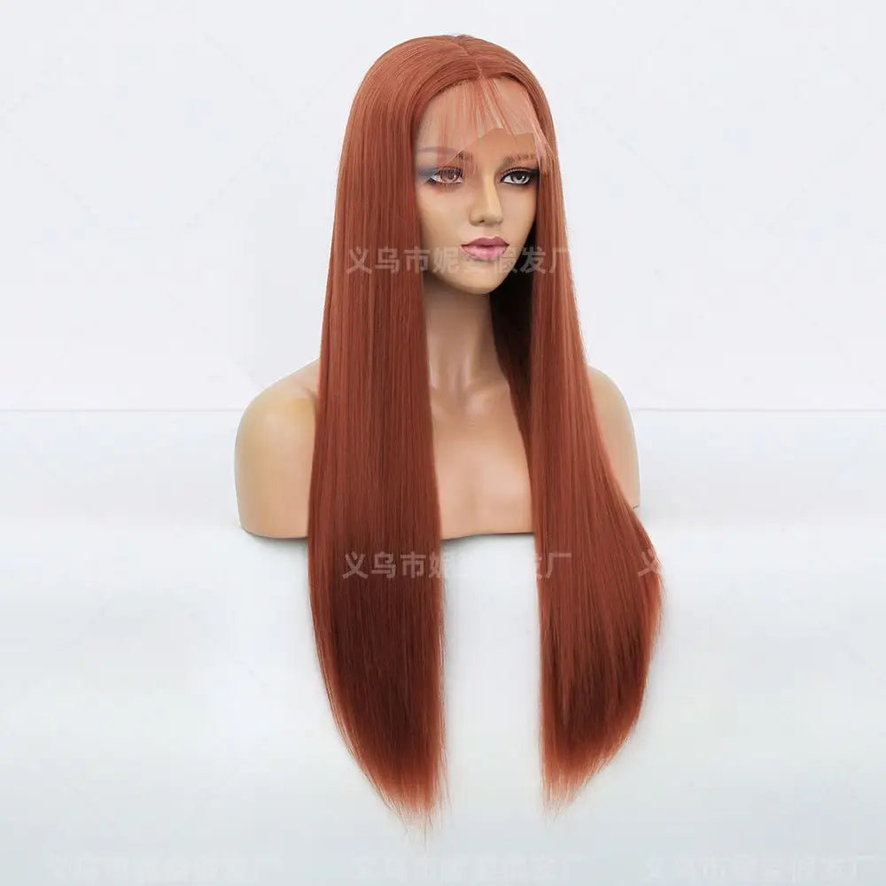 Synthetic lace front wig long straight hair wig with baby hair 26 inches natural cosplay lace front wig
