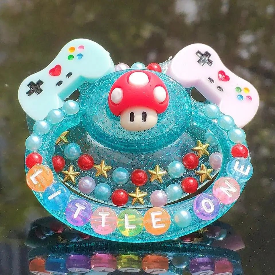 Teal Adult Nintendo Gaming Pacifier with Free Shipping and Secure Checkout - Cosparty