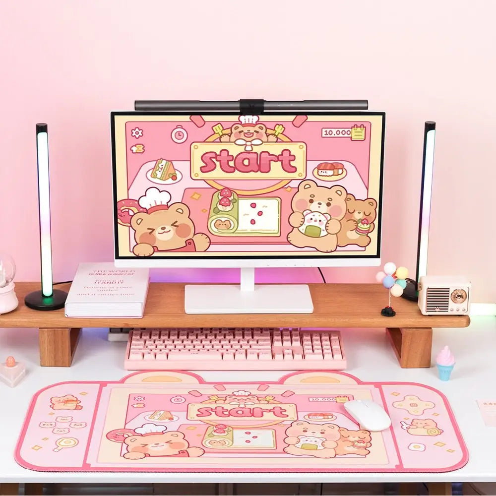 Teddy Bear Bakery Gaming Mousepad for Kawaii Lovers and Streamers - mouse pad