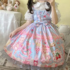 Teddy Bear Bakery Lolita Dress - Blue - baked, baked goods, bakery, cupcakes, dress