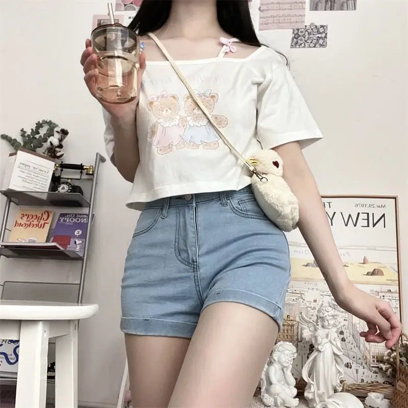 Teddy Bear Friends Tee with Adorable Pastel Graphic - Cosparty