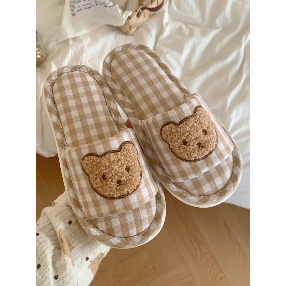 Teddy Indoor Slippers - bear, kawaii shoes, slipper, slippers, teddy Cosparty