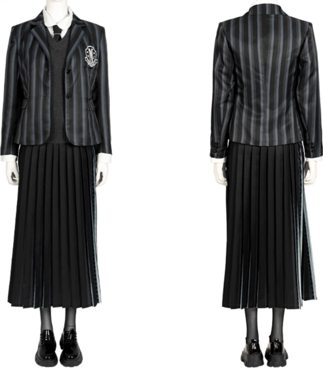 The Addams Family Wednesday Nevermore School Uniform Cosplay Costume - Cosparty