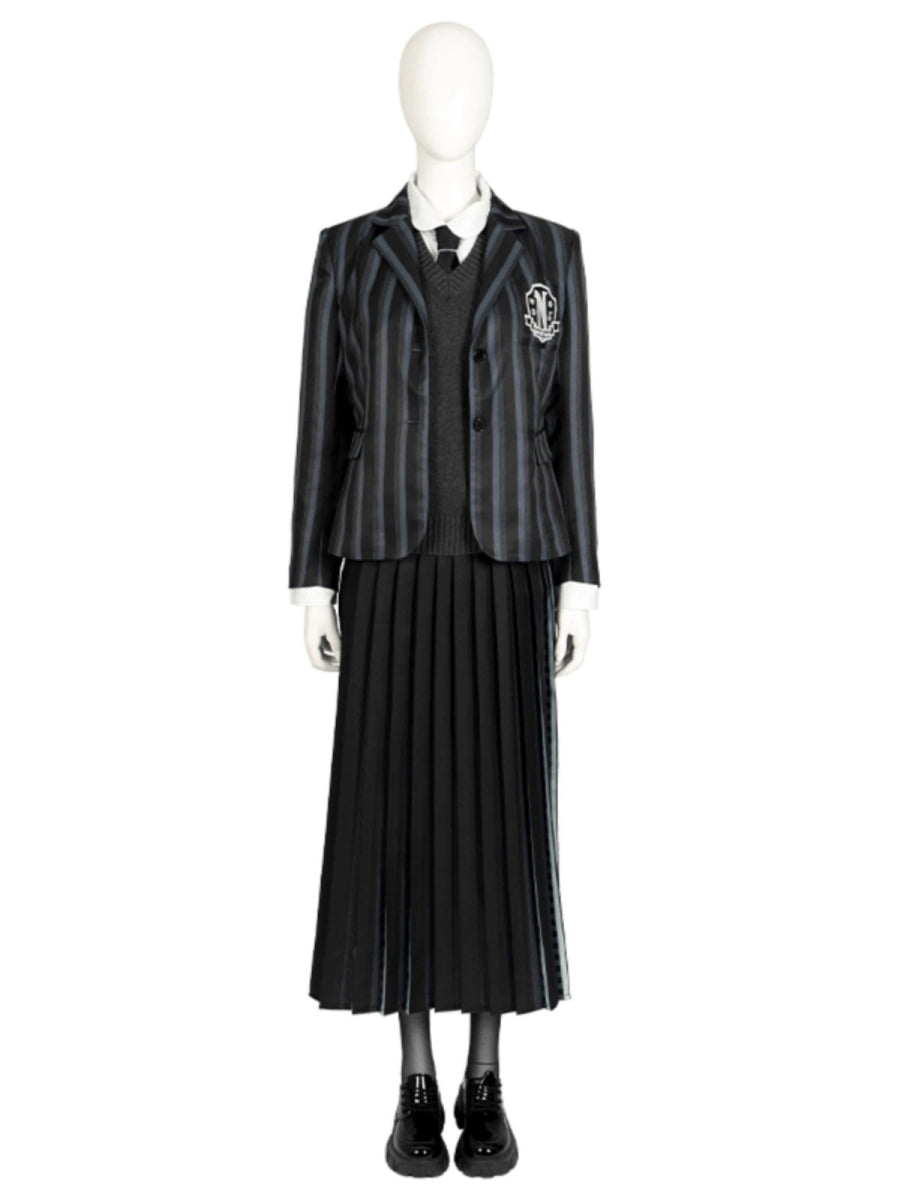The Addams Family Wednesday Nevermore School Uniform Cosplay Costume - Cosparty