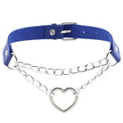 Chained Valentine Choker (15 Colors) - Blue - choker, chokers, collar, collars, jewelry