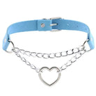 Chained Valentine Choker (15 Colors) - Light Blue - choker, chokers, collar, collars, jewelry