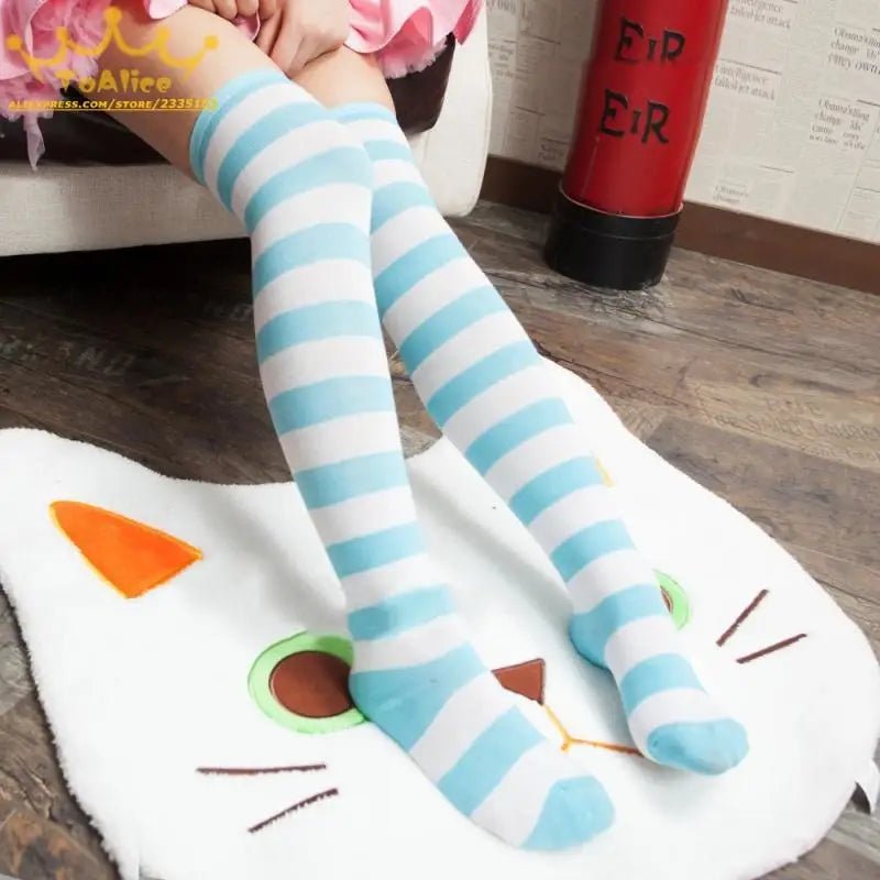 Thigh High Lolita Style Socks with Quality Elastic Comfort - Cosparty