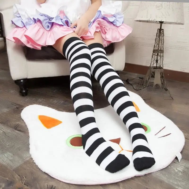 Thigh High Lolita Style Socks with Quality Elastic Comfort - Cosparty