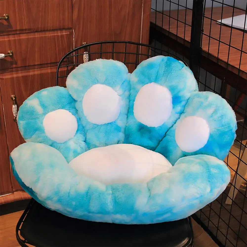 Tie-Dye Paw Gamer Chair Cushion for Ultimate Gaming Comfort - Blue Tie Dye - pillow