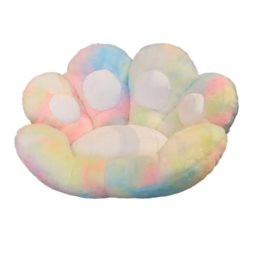 Tie-Dye Paw Gamer Chair Cushion for Ultimate Gaming Comfort - pillow