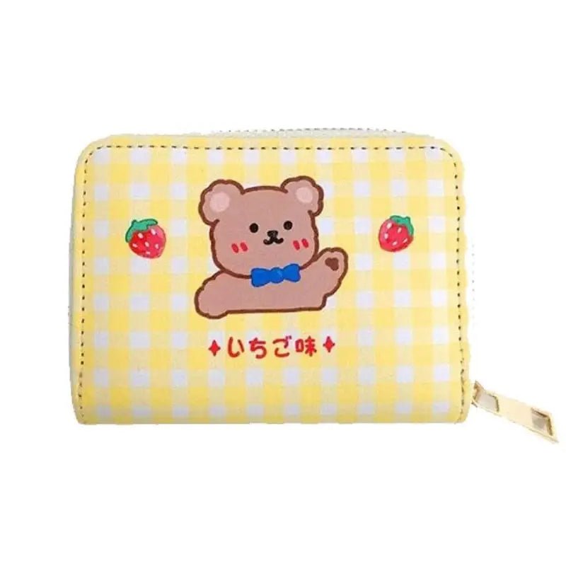 Tiny Plaid Animal Wallet for Kawaii Lovers - Cosparty