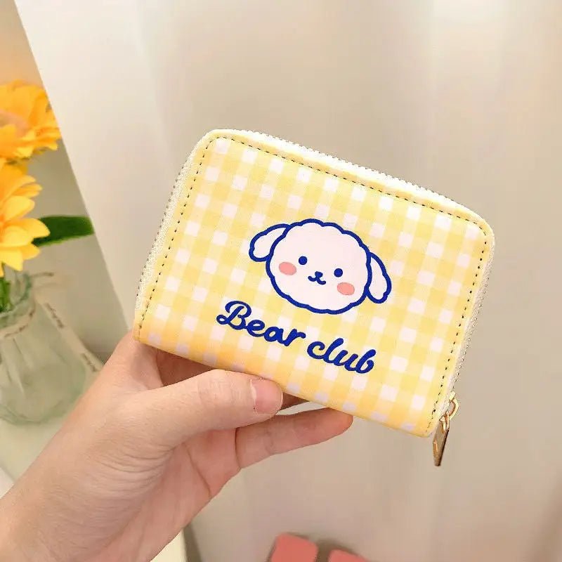 Tiny Plaid Animal Wallet for Kawaii Lovers - Cosparty