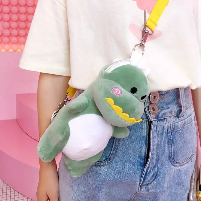 Tiny T-Rex Dinosaur Plush Backpack for Kawaii Goodies - bags