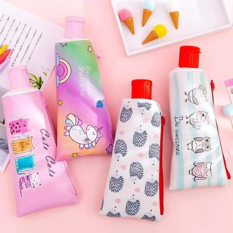 Toothpaste Shaped Storage Bag with Cute Pencil Sharpener - bag