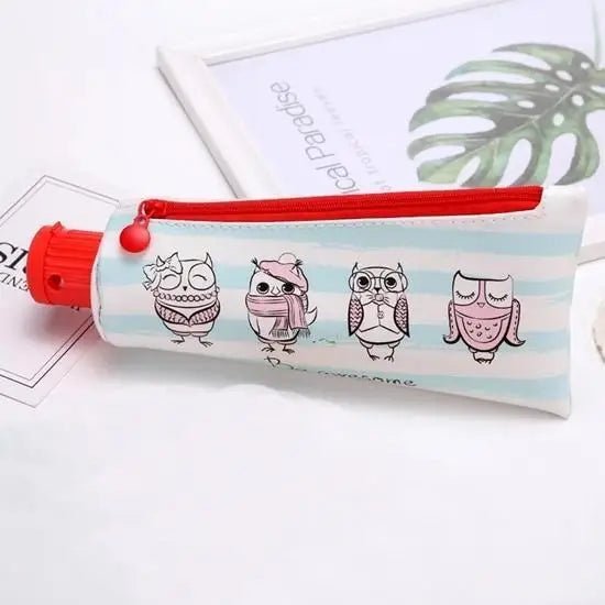 Toothpaste Shaped Storage Bag with Cute Pencil Sharpener - Cosparty