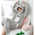 Totoro Hooded Pajama Nightgowns in Grey and Pink - Cosparty