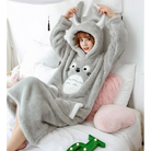 Totoro Hooded Pajama Nightgowns in Grey and Pink - pajamas