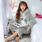 Totoro Hooded Pajama Nightgowns in Grey and Pink - Cosparty
