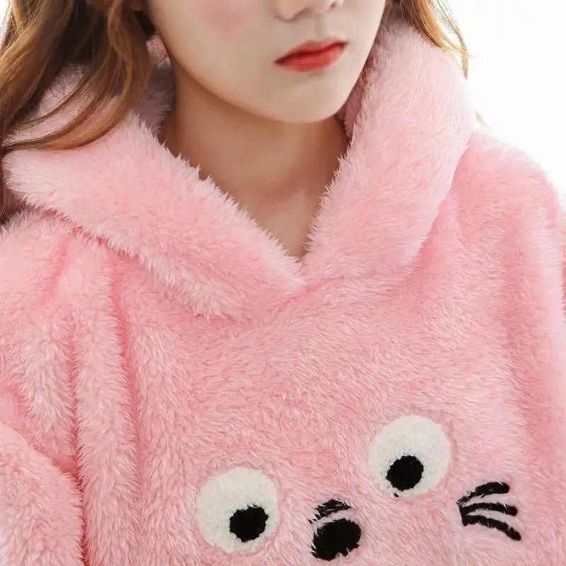 Totoro Hooded Pajama Nightgowns in Grey and Pink - Cosparty