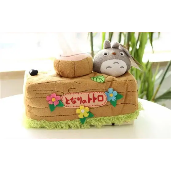 Totoro-Inspired Chinchilla Tree Stump Tissue Box Cover - Home Decor