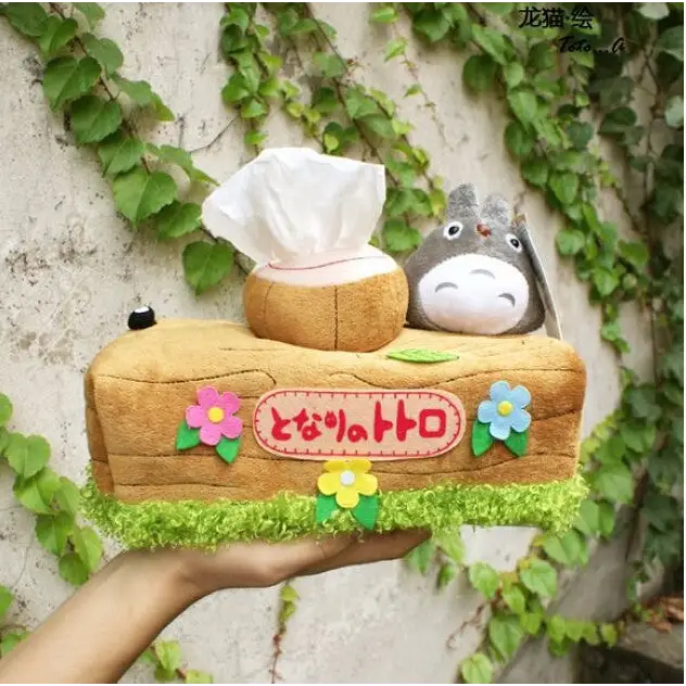 Totoro-Inspired Chinchilla Tree Stump Tissue Box Cover - Home Decor