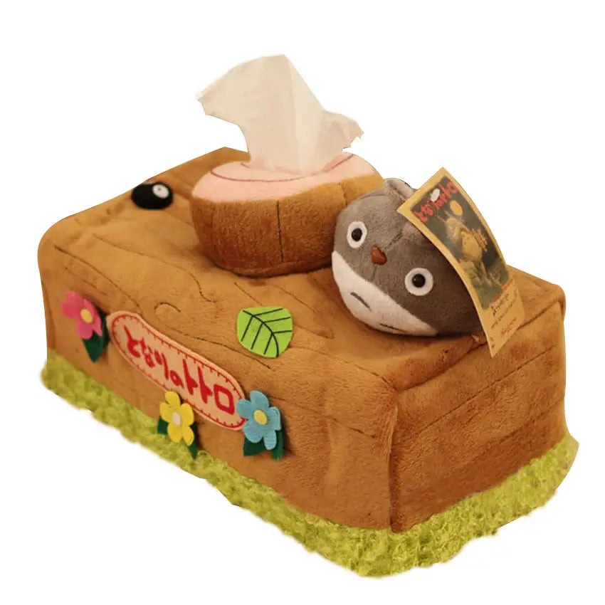 Totoro-Inspired Chinchilla Tree Stump Tissue Box Cover - Home Decor