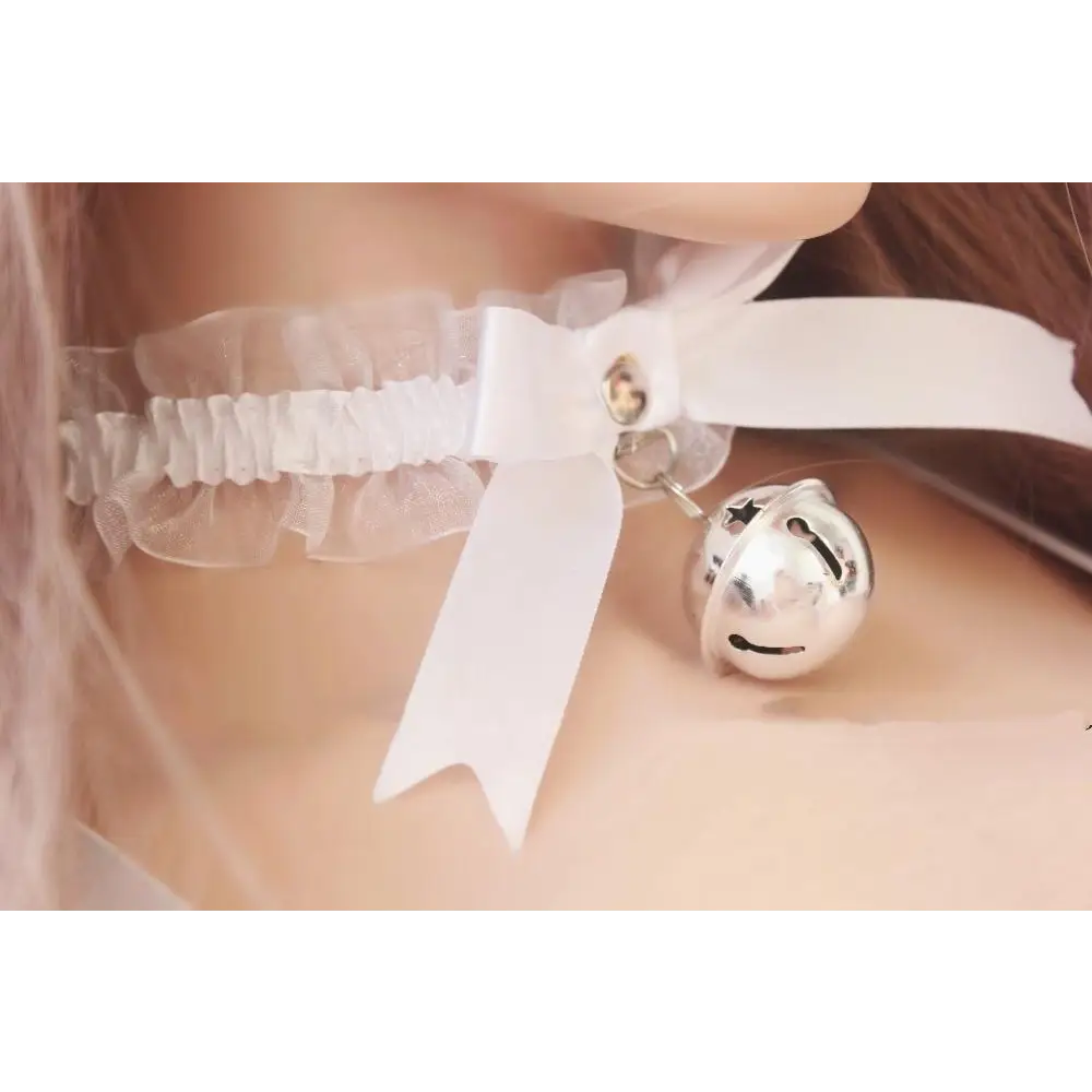 Traditional Kitten Bell Collar with Chiffon Ribbon and Jingly Bell - choker