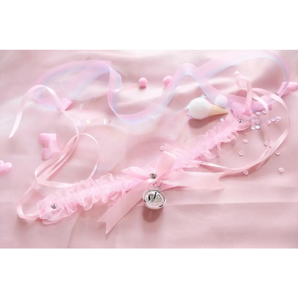 Traditional Kitten Bell Collar with Chiffon Ribbon and Jingly Bell - choker