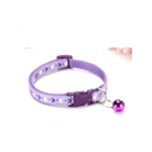 Traditional Kitten Play Bell Choker with Metal Hardware - Purple Hearts - choker