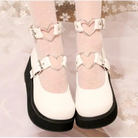 White Gothic Lolita Shoes Traditional Platform Buckled Platform Heels ECG COmmunity DDLG BDSM School Girl Cosplay Outfit Costume by Cosparty