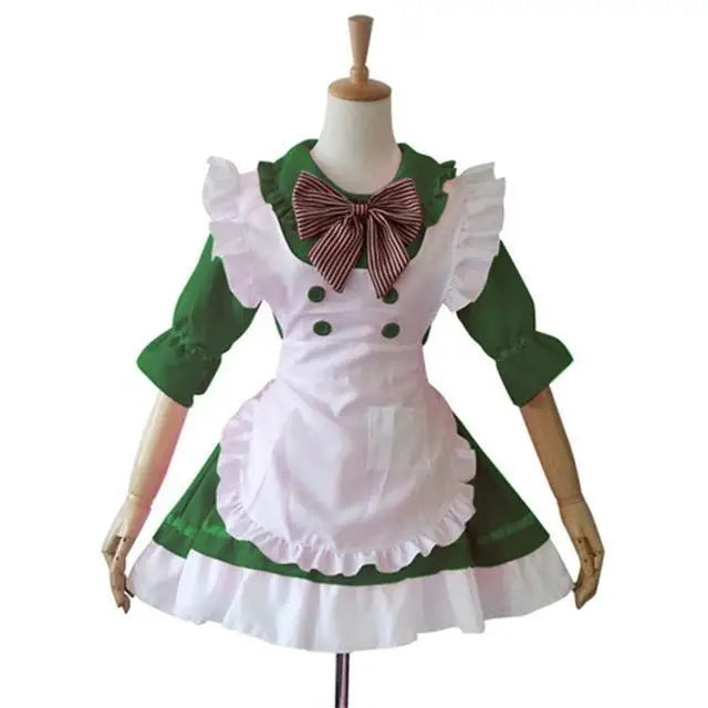 Kawaii French Maid Cosplay Costume Dress Apron Skirt Headpiece Complete Outfit Japan Anime Harajuku Fashion