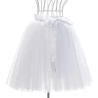 Traditional Tulle Tutu Skirts with Silk Ribbon in Various Colors - White - Skirts