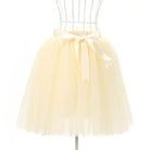 Traditional Tulle Tutu Skirts with Silk Ribbon in Various Colors - Beige - Skirts