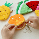 Tropical Fruit Coin Bags with Embroidery and Secure Zipper - Cosparty