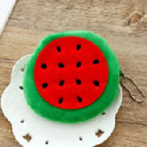 Tropical Fruit Coin Bags with Embroidery and Secure Zipper - Cosparty