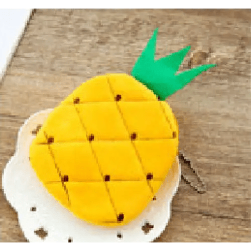 Tropical Fruit Coin Bags with Embroidery and Secure Zipper - Cosparty