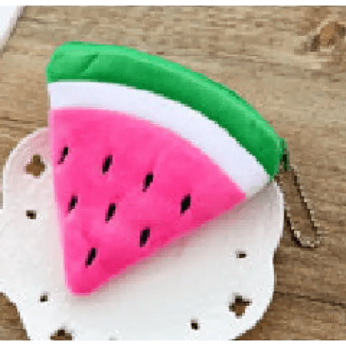 Tropical Fruit Coin Bags with Embroidery and Secure Zipper - Cosparty