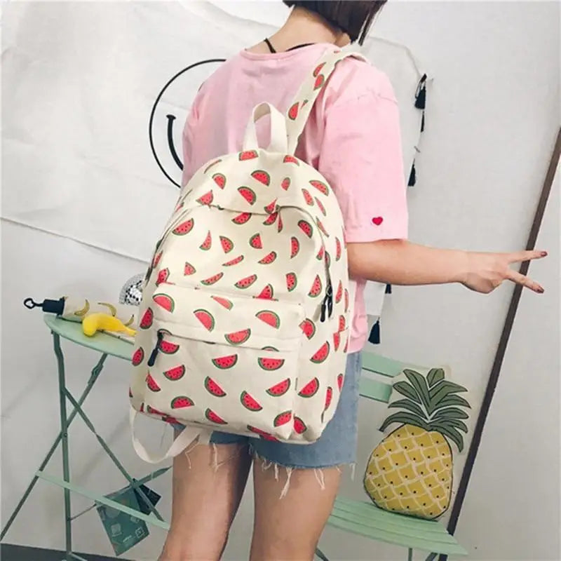 Tropical Pineapple Print Backpack for Kawaii Gear - backpack