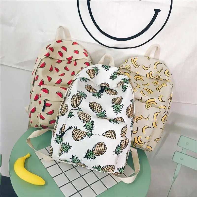 Tropical Pineapple Print Backpack for Kawaii Gear - Cosparty