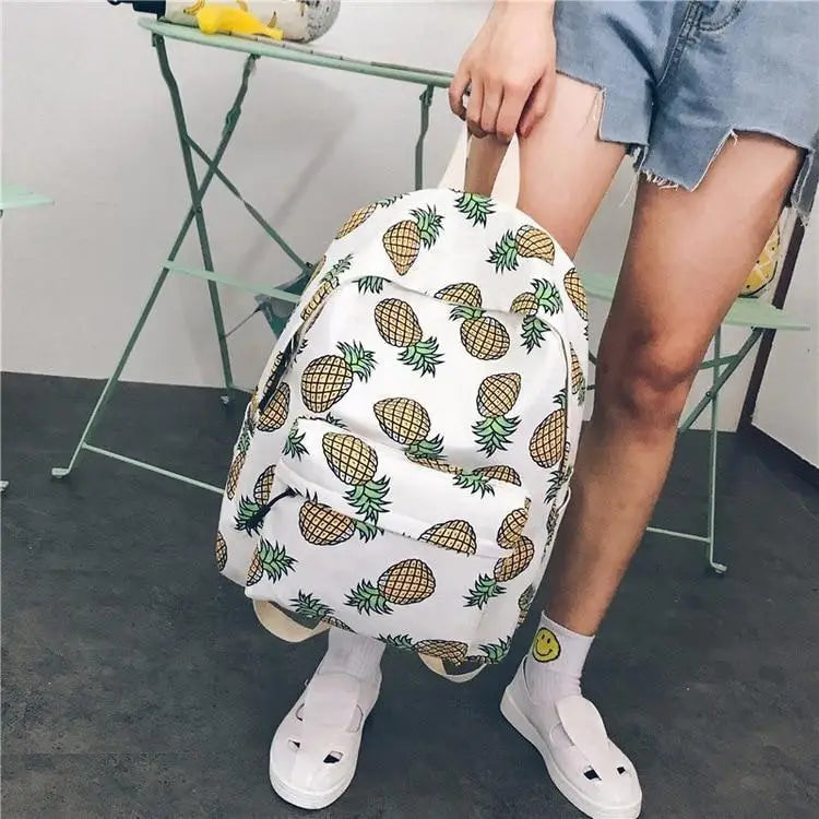 Pineapple Book Bag Backpack Harajuku Kawaii Fashion Bag Tropical Fruit