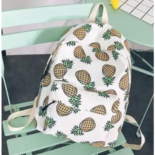 Tropical Pineapple Print Backpack for Kawaii Gear - backpack