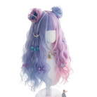 Two Tone Purple Ombre Long Wavy Lolita Wig with Accessories - wigs