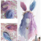 Two Tone Purple Ombre Long Wavy Lolita Wig with Accessories - wigs